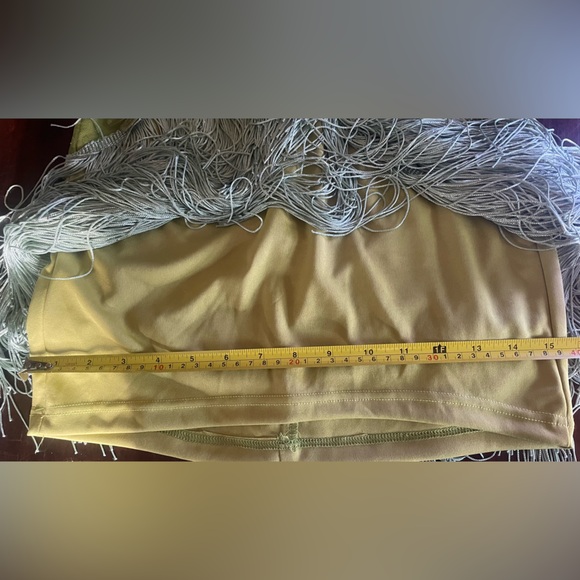 Fringe strapless green mini dress flapper style - Picture 8 of 8